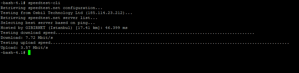 Linux Sunucu İnternet Hızı Ölçme 3 Linux Sunucu İnternet Hızı Ölçme